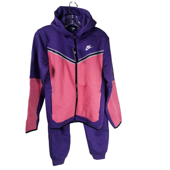 Nike Sportswear Tech Fleece Hoodie / Pant Set Youth 3XL Pink Causal Athleisure - Picture 1 of 16